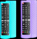 2 Pack LG TV kaugjuhtimispult, Silikoonist kaitsekate LG AKB75095307 AKB75375604 AKB74915305 LG LCD LED HDTV 3D 4K OLED pimedas helendav kaugjuhtimispult (helendav lilla ja helendav