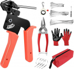 Kaabel Tie Pliers Set koos 150 kaabli sidemetega Reguleeritav metallist kaabli sidemete t&ouml;&ouml;riistade komplekt kinnitamiseks ja kaabli sidemete kaabli sidemete t&ouml;&ouml;riist traat aia rullide, heitgaasivaiba, kodulinnu tara jaoks