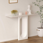 Moderner Konsolen-Akzenttisch f&uuml;r den Eingangsbereich, Eingangstisch mit geometrischem Sockel, Sofatisch hinter der Couch, Akzenttische f&uuml;r den Wohnzimmerflur