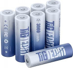 Liitiumpatarei AA, 1,5 V laetav AA liitiumpatarei, 8 kaupa, 3000 mWh AA patareid laetav 2000 ts&uuml;klit pikaajaline Li-Ion Doubel A liitiumioonpatareid