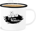 Shirtracer Email Tin Mug - Statement - WASD is Was mich bewegt - 300 ml - White Black - Statements Games Happy New Year Gamer New Year Nerds with Nerdy Gaming PC Nerd