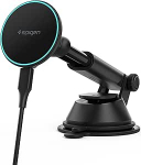 Spigen Essential MagFit Qi2 15W MagSafe autolaadija [sisaldab 1,5m kaablit] RGB LED valgustus, juhtmevaba telefonihoidja N52, tugev magnet, &uuml;hildub iPhone 17 16 15 14 14 13 12 - armatuurlaual