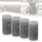 Candelo Komplekt 4 Ambiente Rustic Pillar k&uuml;&uuml;nlaid - Hall - Suur rustikaalne k&uuml;&uuml;nal 12 cm - Pikk p&otilde;lemisaeg ca 60 tundi J&otilde;uluk&uuml;&uuml;nlad advendik&uuml;&uuml;nla p&auml;rg