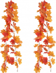 homEdge kunstlik vahtralehed Garland 2 Packs 5ft s&uuml;gis Vine Garland rippuvad t&auml;nup&uuml;ha j&otilde;ulukaunistus kollane