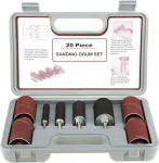 20 t&ouml;&ouml;riistakasti pakett koos trumli lihvijaga, kummist lihvimismuhvid trumli jaoks koos hoiukotiga / karbiga elektripuurile, ideaalne k&auml;si t&auml;iustamiseks