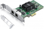 H!Fiber.com Gigabit Dual NIC with Intel 82576 Chip, 1Gb Network Card Compare to Intel E1G42ET NIC, 2 RJ45 Ports, PCI Express 2.0 X4, Ethernet Card with Low Profile for Windows/Windows Server/Linux