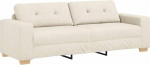 vidaXL 3-Seater Fabric Sofa, Beige Modern Indoor Sofa with Comfortable Foam Filling, Dirt-Repellent and Easy to Clean, Ideal for Living Room, Sturdy Construction, Comfortable Seating