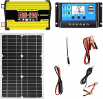 T&auml;ielik p&auml;ikeses&uuml;steem - 300W inverter 2 USB pordiga | 2V/220V/110V | 18W 12V Solars Panel 300W Inverter Power Charger | DC 12V to AC 110V/220V Solar Power Converter 30A Controller koos 2 USB pordiga