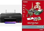 Canon Multifunctional Printer PIXMA G650 MegaTank Printer Inkjet Printer Black & Photo Paper MP-101 Matte White - (DIN A4 50 Sheets) for Inkjet Printers - PIXMA Printer (170 g/m&sup2;), 242ZF37