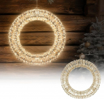 ECD Saksamaa LED j&otilde;ulukirme, l&auml;bim&otilde;&otilde;t 50 cm, 720 sooja valge mikro LED-iga ja taimeri, IP44 veekindel sise/v&auml;ljas, 3D metallist p&auml;rg, LED valgustus, rippuv p&auml;rg, valguskirme, uksekirme,