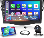 4G + 64G Android 15 autoraadio Toyota RAV4 2007-2012 traadita Carplay Android auto, 9-tolline Incell puuteekraaniga autoraadio GPS navigatsiooniga WiFi peeglilink Bluetooth FM/RDS/DSP EQ/USB/SWC tagumine vaade