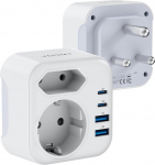 Voomy Travel Adapter - reisiadapter 2 USB-C ja 2 USB-A kokkupandava leegikindla materjaliga (EL-ZA)