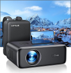 Projektori automaatne fookus / trapetsikorrektsioon: 28000 luumeniga projektor 4K toetab WiFi6 Bluetooth Full HD 1080P, 50% zoom 300-tolline LED kodukino / v&auml;ljas, Fire Stick/PS5 mobiiltelefoni projektorile mustalt