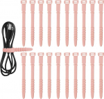 SAVITA Pack of 20 korduvkasutatavat silikoonist kaablipaelad, 11,5 cm elastne silikoonist kaablikorraldaja laadimiskaablile, USB-kaablile, k&otilde;rvaklappidele, pliiatsitele, v&otilde;tmehoidjale (roosa)