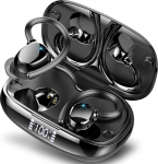 Bluetooth 5.3 k&otilde;rvaklapid Sport, k&otilde;rvaklappide juhtmevabad stereoklapid HD mikrofoniga, 48 tundi m&auml;nguaega koos laadimiskohvri LED-ekraaniga, s&uuml;gav bass, IP7 veekindlad jooksvad k&otilde;rvaklapid k&otilde;rvaklappidega k&otilde;rvaklappide jaoks