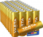 VARTA patareid AA Pack of 40 Longlife Alkaline 1,5 V kaugjuhtimispultidele, raadiodele, kelladele, Made in Germany