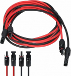 Uncle yang p&auml;ikesekaabel 6 mm&sup2;/4 mm&sup2; pikendus - IP67 MC-4 kaabel fotogalvaanilisele p&auml;ikesepaneelile - 1 paar (punane ja must) XLPE isolatsioon - 0,5 M/1 M/2 M/3 M/4 M/5 M (5M, 6 mm&sup2;)