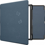 Amazon Kindle Scribe &uuml;mbrikuga &uuml;hilduv kwmobile &uuml;mbris - Kunstnahast &uuml;mbris - Tendrils Butterfly tumesinine