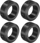 sourcing map 4-teiliges Set mit Schraubenmanschetten, 15 mm Bohrung, 1045 Stahlschaftmanschetten, 24 mm Au&szlig;endurchmesser, 10 mm Breite, Achsmanschette f&uuml;r Linearstangenwellenf&uuml;hrung