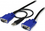 StarTech.com SVECONUS15 USB VGA KVM-kaabel (4,5m, 2-in-1, &otilde;huke kaabel) must