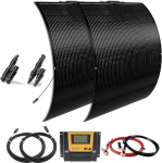 400 W paindlik p&auml;ikesepaneelide komplekt 12 V p&auml;ikesemooduli paindlik 2 x 200 W koos 30 A 12 V / 24 V p&auml;ikesepaneelide laadija kontrolleriga + p&auml;ikesekaabel p&auml;ikeses&uuml;steemi komplekt akude jaoks matkaauto haagissuvilale