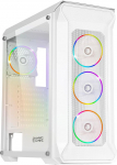 EMPIRE GAMING DarkWitcher Gamer PC korpus - ARGB Medium Tower ATX - Metallist esipaneel ja karastatud klaasist k&uuml;lgpaneel - 4 ventilaatorit 5V PWM LED RGB adresseeritav 120mm - MB Sync - valge