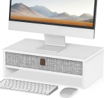 Fenge monitoride statiiv sahtliga, 42,5 cm monitoride t&otilde;stuk, t&ouml;&ouml;laua korraldaja arvutile/lauaarvutile/printerile, 42,5 &times; 23,5 &times; 14,2 cm, kandev&otilde;ime 20 kg (valge)