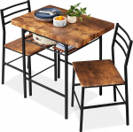 Best Choice Products 3-osaline kaasaegne s&ouml;&ouml;gitoa komplekt Ruumis&auml;&auml;stlik s&ouml;&ouml;gituba k&ouml;&ouml;gi s&ouml;&ouml;gituba V&auml;ike ruum Terasraam integreeritud hoiuraam - pruun