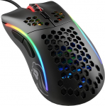 Glorious Gaming Model D- (Minus) Wired Gaming Mouse - superleichtes Wabendesign mit 61 g, RGB-Beleuchtung, ergonoomiline, Pixart 3360 Sensor, Omron-Schaltern, PTFE-F&uuml;&szlig;e, 6 Tasten - Mattschwarz