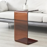 Coffee Table, Sofa Table, Side Table, Acrylic Bedside Table, C Shape, Transparent Coffee Table, Modern Scandinavian Table, Glass Look, Side Table, Coffee Table, Telephone Table for Living Room (Style