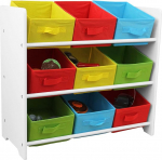 opbergen - Houten Kastje met 9 Mandjes (1 TOYS)