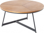 Riess Ambiente Disainer kohvilaud Tamm Elegance 80 cm Tamme must metallist raamiga elutoa laud