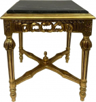 Casa Padrino Baroque k&uuml;ljelaud kuld/must - Ruudukujuline antiikstiilis marmorist laud - elutoa m&ouml;&ouml;bel barokkstiilis - antiikstiilis m&ouml;&ouml;bel - barokkm&ouml;&ouml;bel - barokkm&ouml;&ouml;bel
