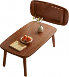 Tragbarer, faltbarer Couchtisch - Niedriges Profil, rechteckiger Tisch f&uuml;r kleine R&auml;ume, minimalistisches Design, ideal f&uuml;r Schlafzimmer, Wohnzimmer, Balkon, keine Montage erforderlich