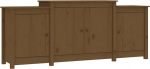 vidaXL sahtli kapp mitmeotstarbeline kapp seisev kapp elutoa kapp mesi pruun 164 x 37 x 68 cm massiivne m&auml;nnipuit
