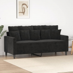 Willood 2-kohaline diivan must 140 cm Velvet (140 cm)