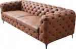 Riess Ambiente Chesterfield 3-kohaline diivan Modern Baroque - 235 cm - Antiikpruun - Mikrokiud tasku vedruga polsterdatud diivan &uuml;maralt kaetud 3-kohaline dekoratiivne tepitud diivan