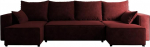 Tobi U nurgadiivan magamisfunktsiooniga 316 x 145 cm - Diivan - Diivan voodikastiga - Nurgadiivan - L-kujuline - Diivanvoodi - Diivanvoodi voodikastiga (Velo 628 Red Wine)
