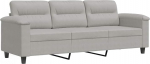 3-Sitzer-Sofa Hellgrau 210 cm Mikrofasergewebe Metallgestell Modernes Design Bequeme Diivan f&uuml;r Living Room Home Office Jugendzimmer
