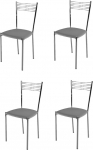 t m c s Tommychairs - 4 moodsa elegantse tooli komplekt k&ouml;&ouml;gi ja s&ouml;&ouml;gitoa jaoks - vastupidav kroomitud terasest raam, polsterdatud iste kunstnahaga helehallis toonis