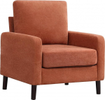 Lugemistool, elutoa tool, polsterdatud tool elutoas, puidust jalgade ja seljatoega, tool kontorisse, magamistuppa, korterisse (oranž)