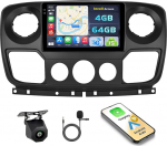 Hikity Android 15 4+64G autoraadio Renault Master/Opel Movano/Nissan Interstar 2010 10-tollise Incell puuteekraaniga, autoraadio traadita Carplay Android autoga, FM/RDS BT GPS WiFi tagurdamine