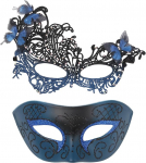 Aroncent Paar Masquerade Ball Mask Set: 2 tk luksuslik Veneetsia silmamask meestele ja naistele Elegantne Fancy Dress Mask koos Strasside partneri aksessuaaridega Halloweeni karnevalide pulmariietuse jaoks