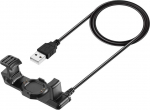 USB laadimisdokki laadija toiteallikas Andmeedastuskaabel Line Adapter Portable for Garmin Forerunner 225 Smart Watch Must plastist laadimisdokki