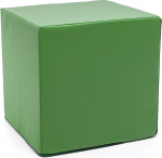 Ecopuf Cube Stool Faux Leather Kunstnahast istmekarbi Kuuti Pouf Ottomani Jalahoob elutuppa Kodukaunistus 40 x 40 x 40 cm Faber Green E9