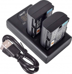 DSTE 2 x LP-E6 Replacement Battery + Dual USB Charger with LCD Display Compatible with LP-E6n and Canon EOS 5D Mark II, 5D Mark III, 5DS, 5DS R, 60Da, 70D, 7D Mark II, 7D Mark III, XC10, XC15 Digital