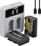 2 Pack LP-E6P LP-E6 aku koos 20W kiire kahekordse USB-C laadijaga Canon EOS R5 Mark II, R5, R6, R7, R, EOS 5DS R, 5D Mark II Mark III, 6D, 7D, 60D, 80D, 90D jaoks.