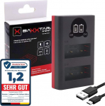 Baxxtar NP-W126s NP-W126 Battery Charger Compatible with Fujifilm - Mini USB Dual/LCD Charger 18612 - Supply via USB-C or Micro USB - X-M5 X100VI X-S10 X-T20 X-T30 II X-T5 X-T50 etc.