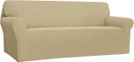 Easy-Going Stretch Diivan Slipcover 4 istekohaga diivanile 1 tk m&ouml;&ouml;bli kaitsja diivan pehme elastse alusega lapsed pol&uuml;ester spandex Jacquard kangas v&auml;ike check (XXL, beež)