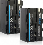 2 x Blumax Battery Compatible with Sony NP-F750 / NP-F550 / NP-F970 / NP-F960 / NP-F570 | 4000 mAh - (Blackmagic NP-F570) - Also for Various Flashes Video Lights Field Monitors